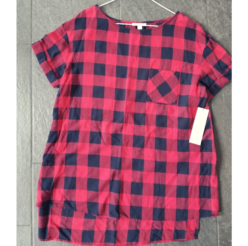 Maternity plaid top